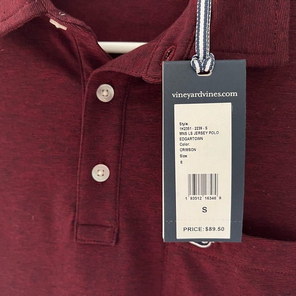 vineyard vines Edgartown Polo Crimson - Picture 2 of 2